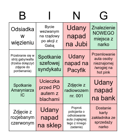 Bingo LSU Bingo Card