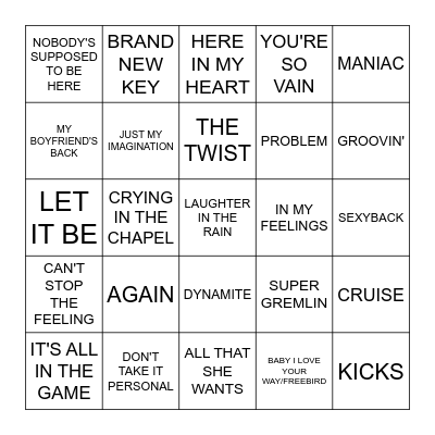 BILLBOARD #9S Bingo Card