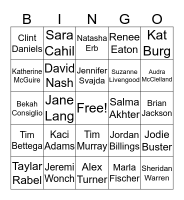 Summer Conference Bingo Card