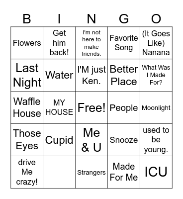 2023 MUSIC BINGO Card