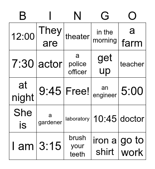 Review Bingo Card