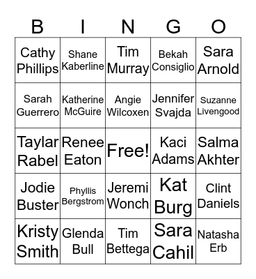 Summer Conference Bingo Card