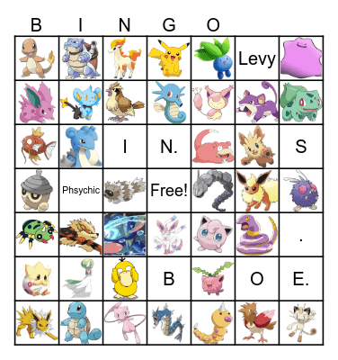 Pokemon Bingo Card