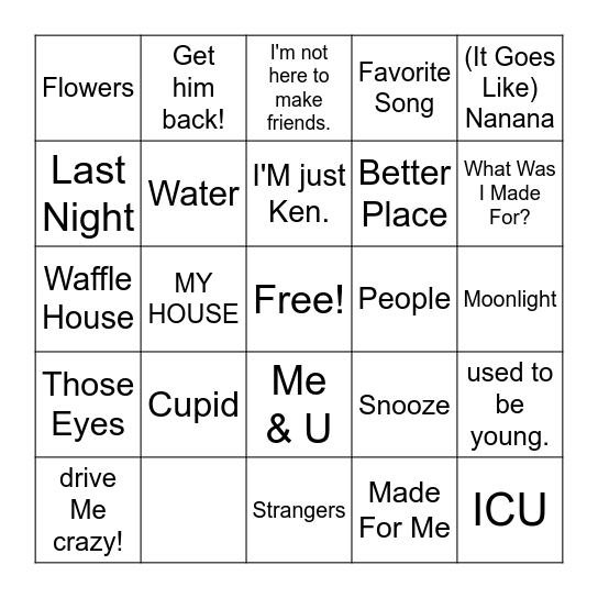 2023 MUSIC BINGO Card
