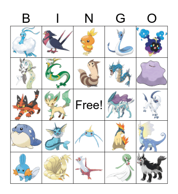 Pokemon Bingo Card