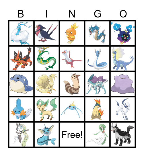 Pokemon Bingo Card