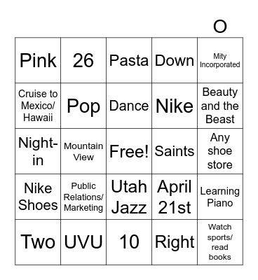 Get to Know Alexis! Bingo Card