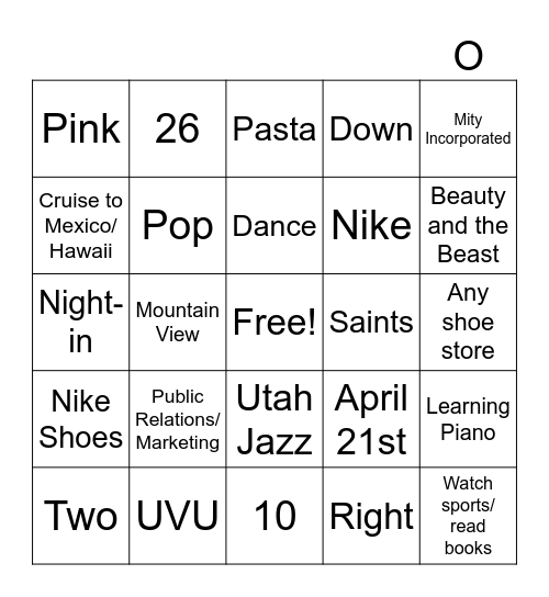 Get to Know Alexis! Bingo Card