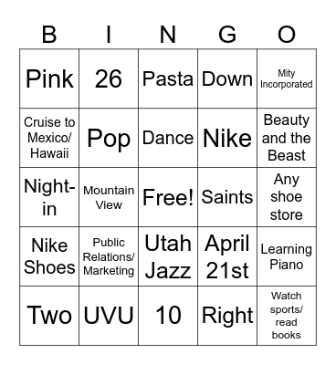 Get to Know Alexis! Bingo Card
