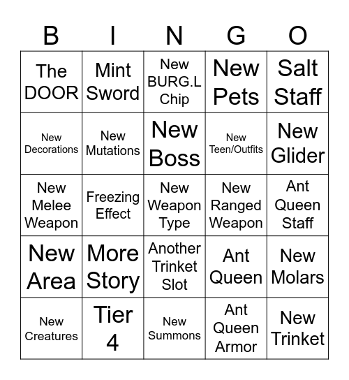 Update Bingo Card