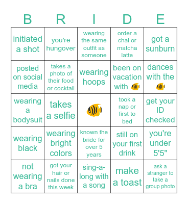 Bach and Beachy Bingo Card