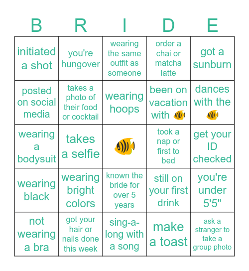 Bach and Beachy Bingo Card