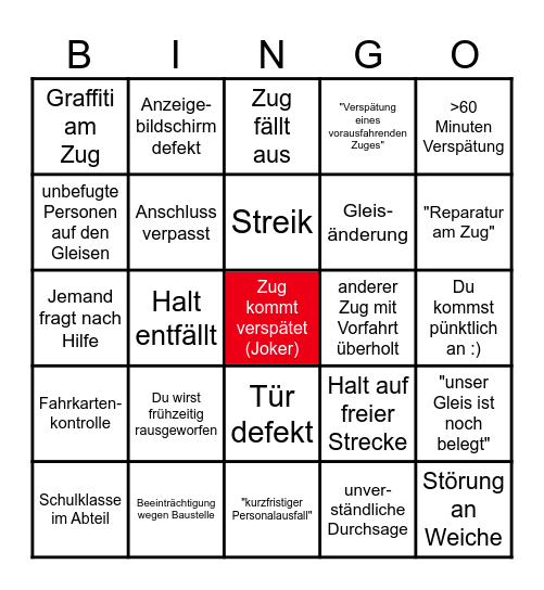 DB Monats Bingo Card