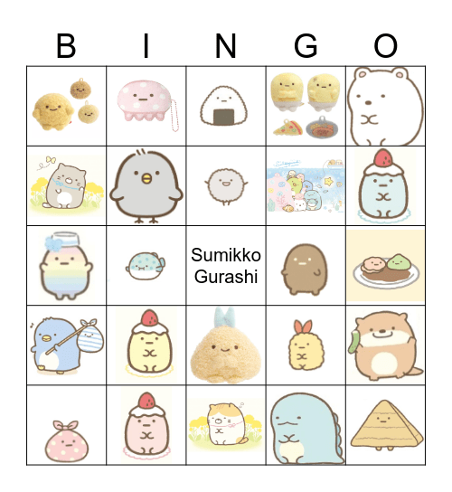 Sumikko Gurashi Bingo Card