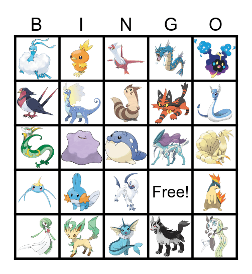 Pokemon Bingo Card