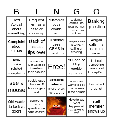 Cookie Cupboard Bingo Card