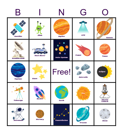 Space Bingo Card