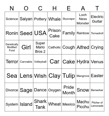 Infinite Craft Bingo Card