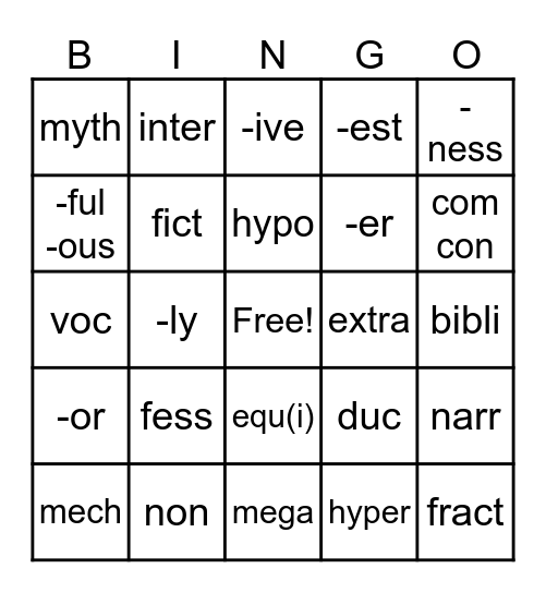 End of Year Review Bingo Card