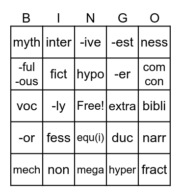 End of Year Review Bingo Card