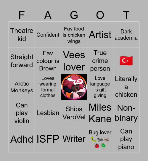 Sam Bingo Card