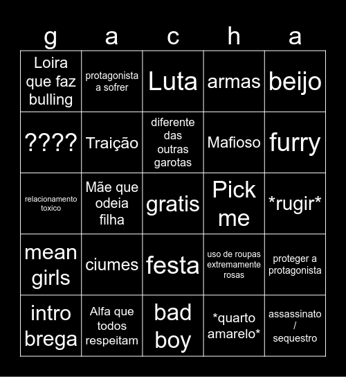 gacha Bingo Card