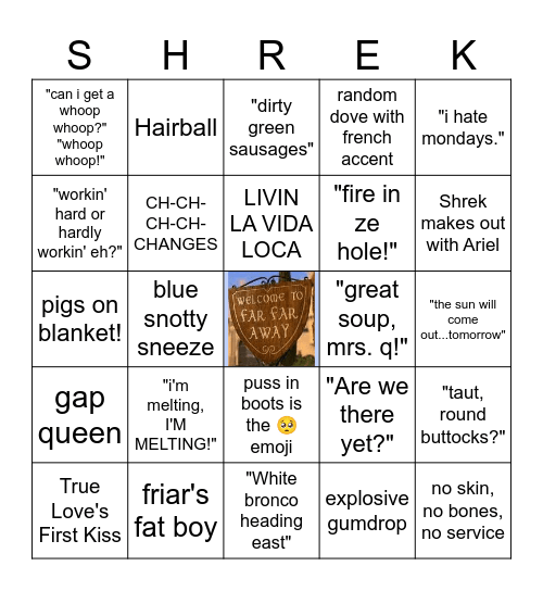 SHREK #2 (ENGLISH) Bingo Card