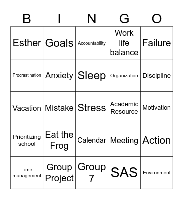 Capstone Bingo Card