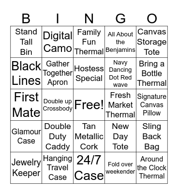 Thirty-one Bingo Card