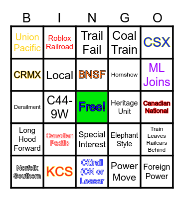 RSR Bingo! Bingo Card