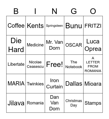 I Must Betray You Bingo Card