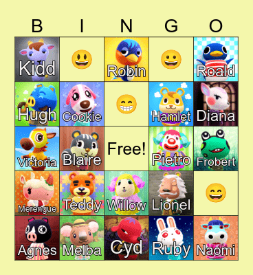 Animal Crossing Bingo Card