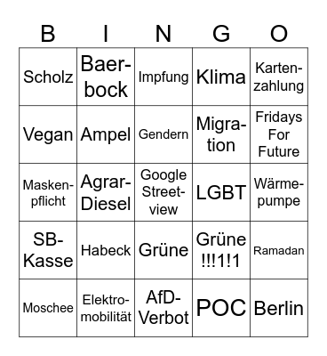 AfD'ler Herzkasper Bingo Card