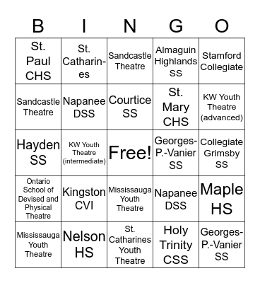 SOYTF BINGO Card