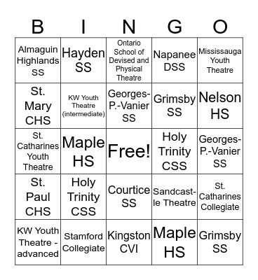 SOYTF BINGO Card