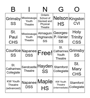 SOYTF BINGO Card