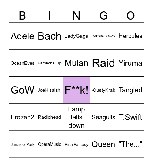 Geetchen Bingo! Bingo Card