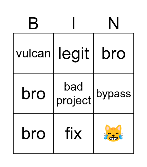 Axon Bingo Card