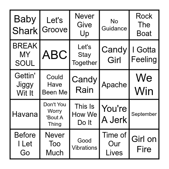 Gifts Of Hope Vibe Bingo Card