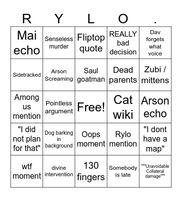 Rylo Bingo Card