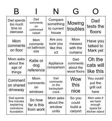 House Bingo Card