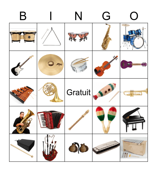 Bingo Musical Bingo Card