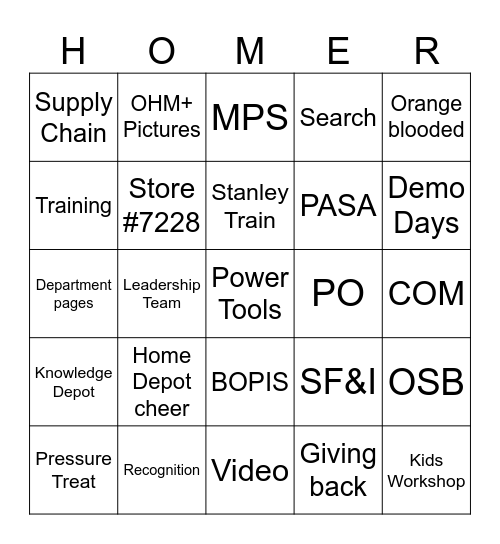 BINGO Card