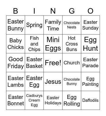 Easter Bingo Card