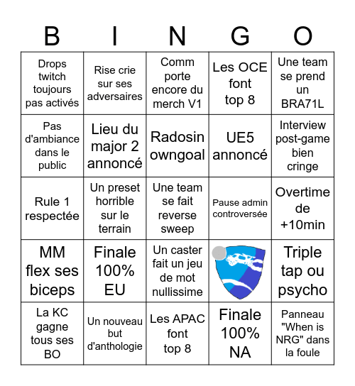 RLCS 2024 - Major 1 Bingo Card