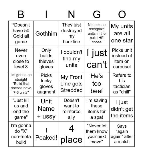 Brett TFT Bingo Card