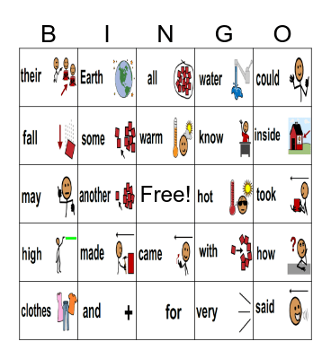 ULS 07 Weather Bingo Card