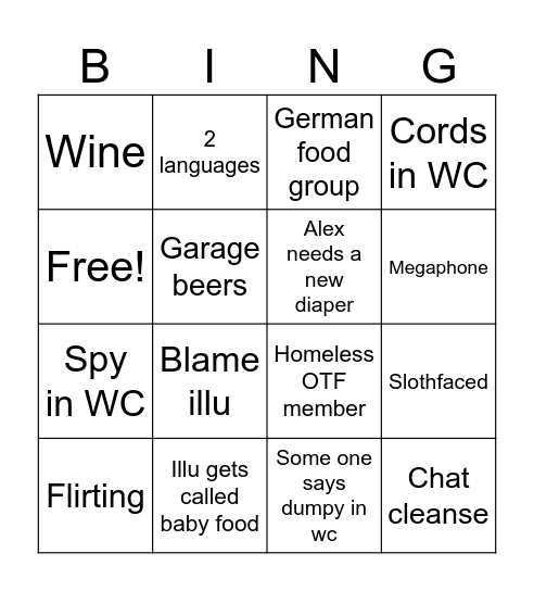 WOS BINGO Card