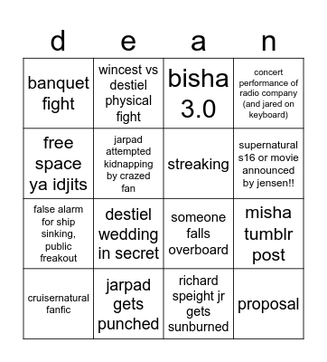 cruisernatural Bingo Card