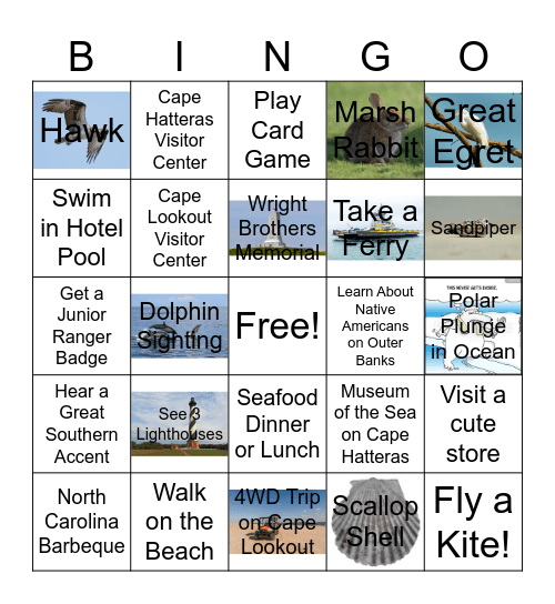 Outer Banks Bingo Card